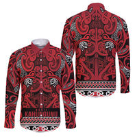 Aotearoa Iwi Ngati Kahungunu Family Matching Off The Shoulder Long Sleeve Dress and Hawaiian Shirt Maori Wharenui House Tribal Pattern