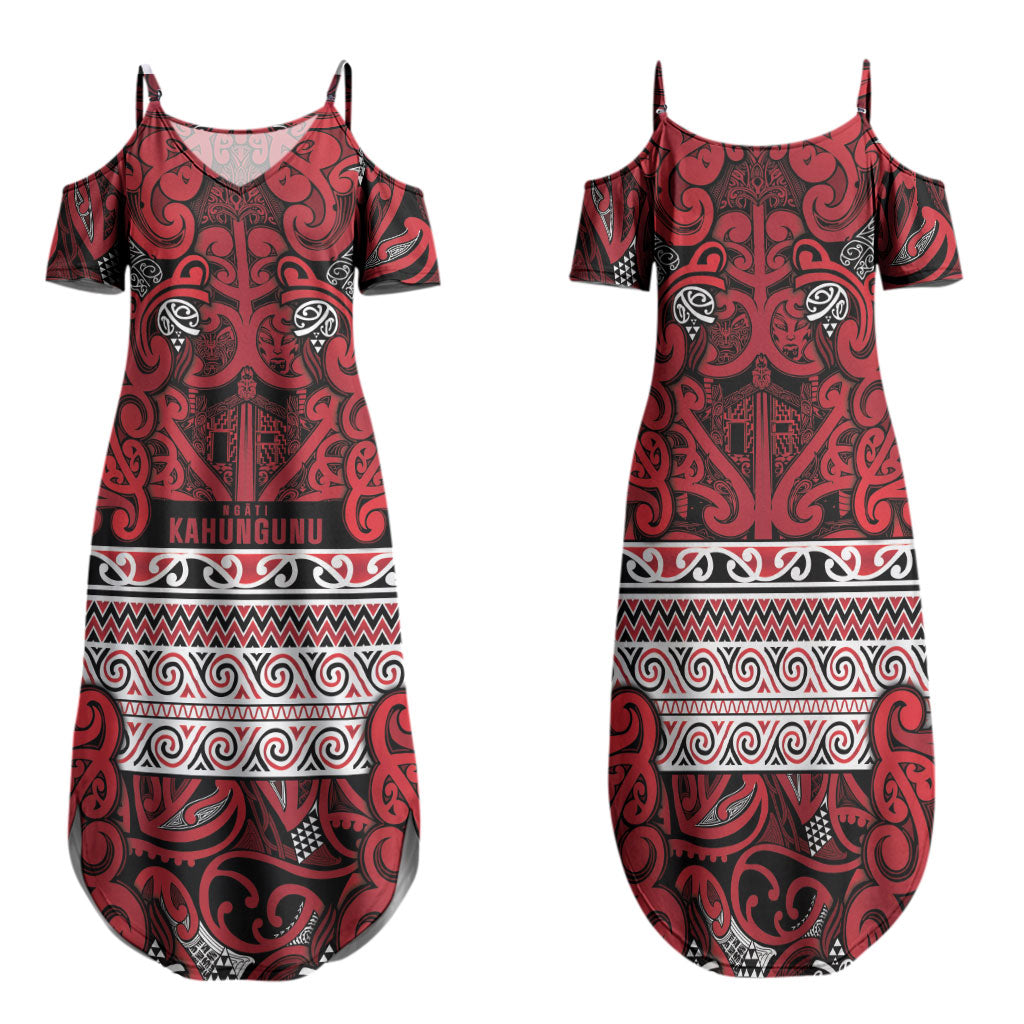 Aotearoa Iwi Ngati Kahungunu Family Matching Summer Maxi Dress and Hawaiian Shirt Maori Wharenui House Tribal Pattern