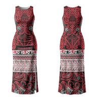 Aotearoa Iwi Ngati Kahungunu Family Matching Tank Maxi Dress and Hawaiian Shirt Maori Wharenui House Tribal Pattern