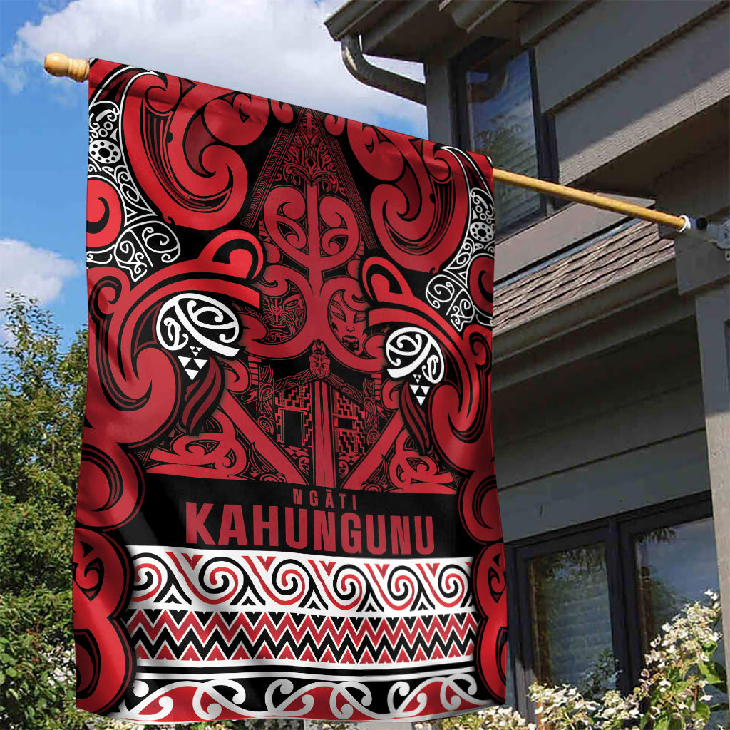 Aotearoa Iwi Ngati Kahungunu Garden Flag Maori Wharenui House Tribal Pattern