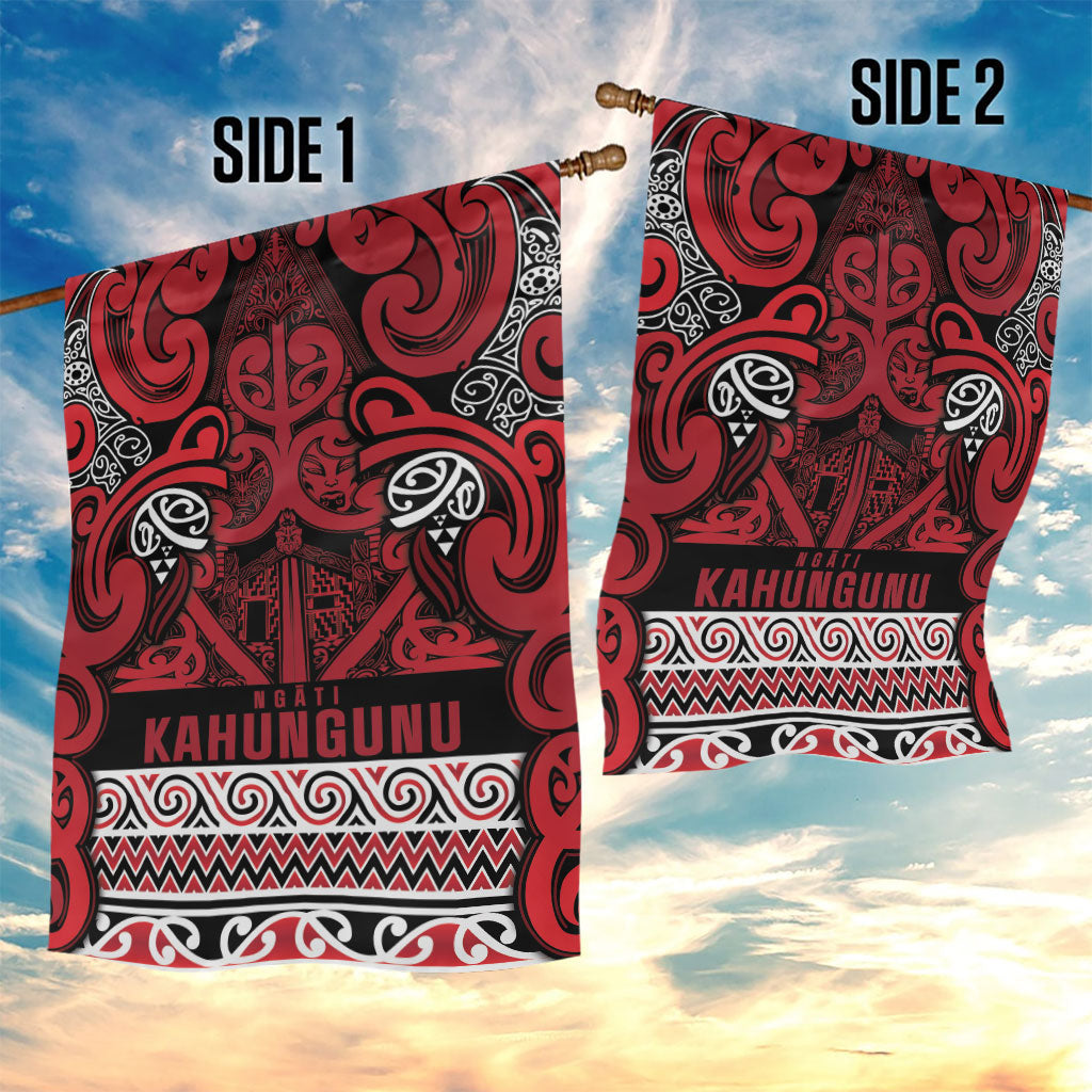 Aotearoa Iwi Ngati Kahungunu Garden Flag Maori Wharenui House Tribal Pattern