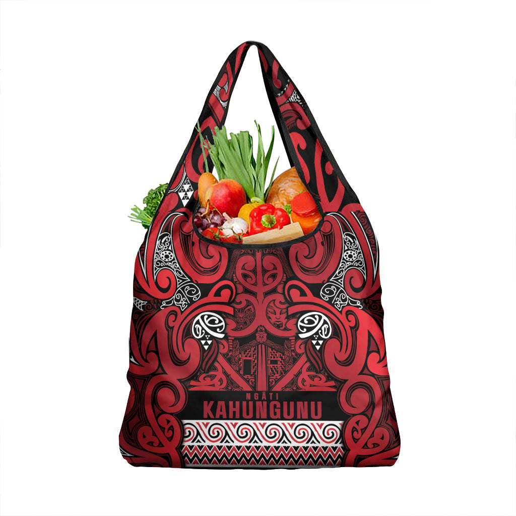 Aotearoa Iwi Ngati Kahungunu Grocery Bag Maori Wharenui House Tribal Pattern