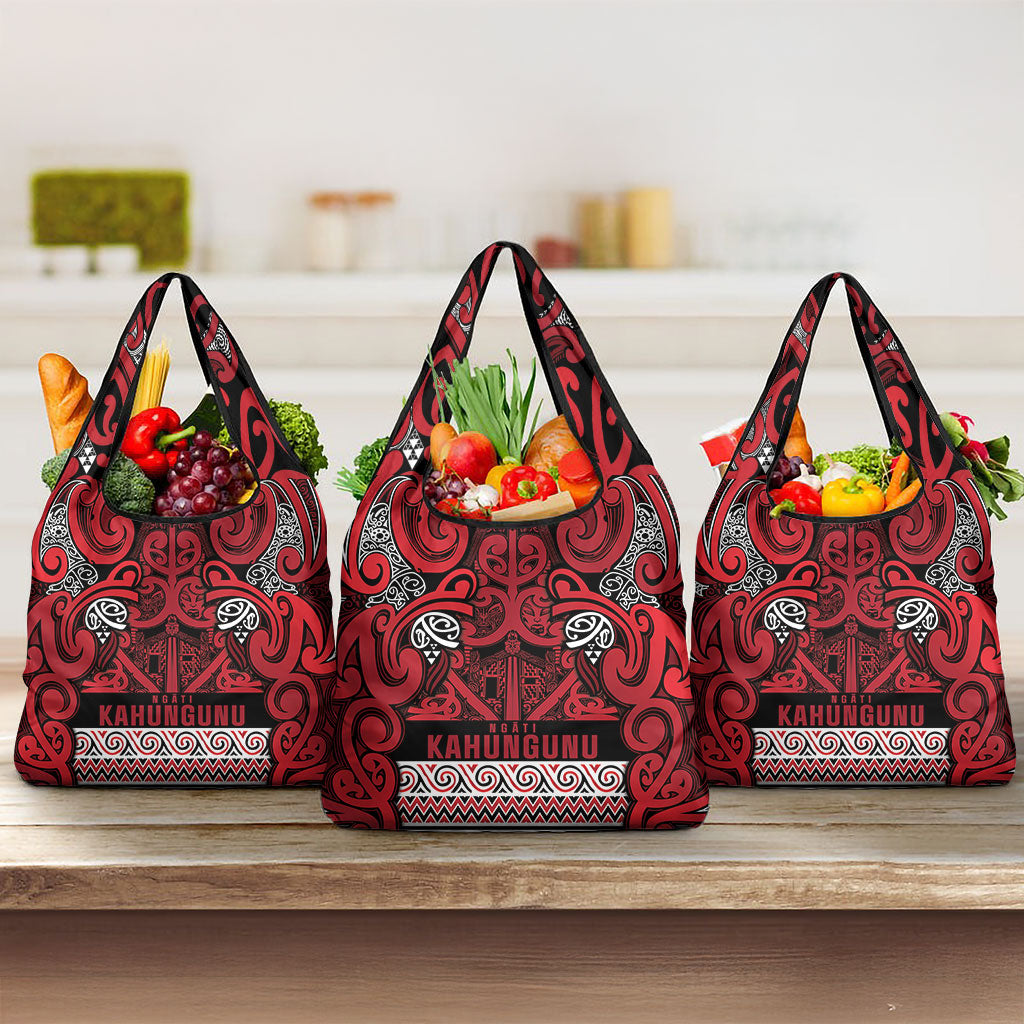 Aotearoa Iwi Ngati Kahungunu Grocery Bag Maori Wharenui House Tribal Pattern