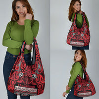 Aotearoa Iwi Ngati Kahungunu Grocery Bag Maori Wharenui House Tribal Pattern