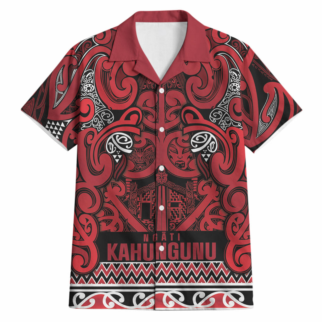 Aotearoa Iwi Ngati Kahungunu Hawaiian Shirt Maori Wharenui House Tribal Pattern LT9 Dark red - Polynesian Pride