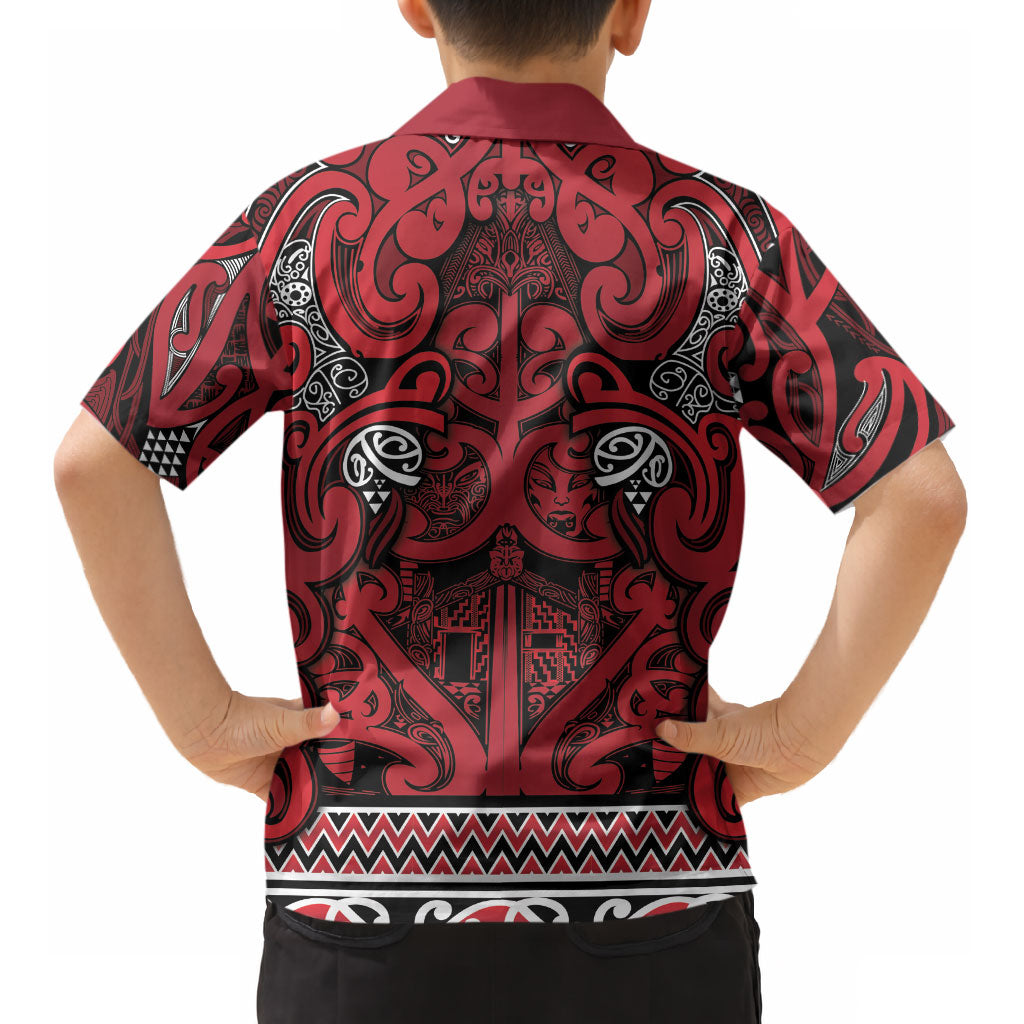 Aotearoa Iwi Ngati Kahungunu Kid Hawaiian Shirt Maori Wharenui House Tribal Pattern