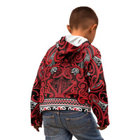 Aotearoa Iwi Ngati Kahungunu Kid Hoodie Maori Wharenui House Tribal Pattern