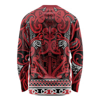 Aotearoa Iwi Ngati Kahungunu Long Sleeve Shirt Maori Wharenui House Tribal Pattern