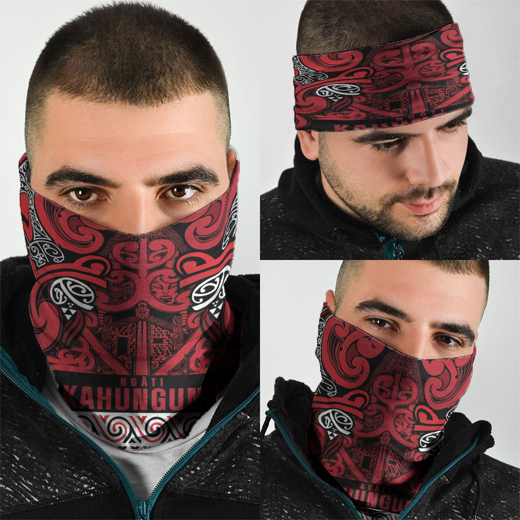 Aotearoa Iwi Ngati Kahungunu Neck Gaiter Maori Wharenui House Tribal Pattern