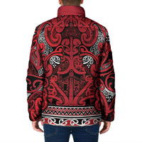 Aotearoa Iwi Ngati Kahungunu Padded Jacket Maori Wharenui House Tribal Pattern