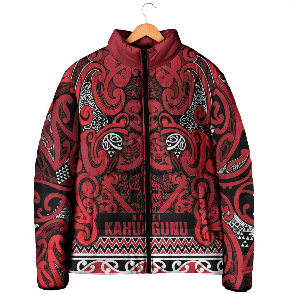 Aotearoa Iwi Ngati Kahungunu Padded Jacket Maori Wharenui House Tribal Pattern