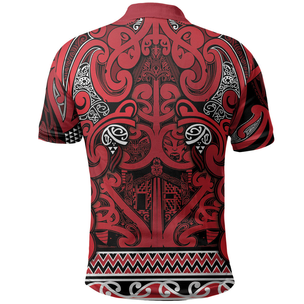 Aotearoa Iwi Ngati Kahungunu Polo Shirt Maori Wharenui House Tribal Pattern