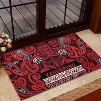 Aotearoa Iwi Ngati Kahungunu Rubber Doormat Maori Wharenui House Tribal Pattern