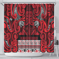 Aotearoa Iwi Ngati Kahungunu Shower Curtain Maori Wharenui House Tribal Pattern