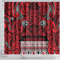 Aotearoa Iwi Ngati Kahungunu Shower Curtain Maori Wharenui House Tribal Pattern