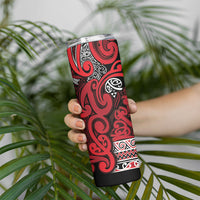 Aotearoa Iwi Ngati Kahungunu Skinny Tumbler Maori Wharenui House Tribal Pattern
