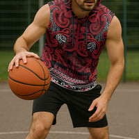 Aotearoa Iwi Ngati Kahungunu Sleeveless Hoodie Maori Wharenui House Tribal Pattern