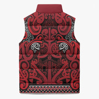 Aotearoa Iwi Ngati Kahungunu Sleeveless Puffer Jacket Maori Wharenui House Tribal Pattern