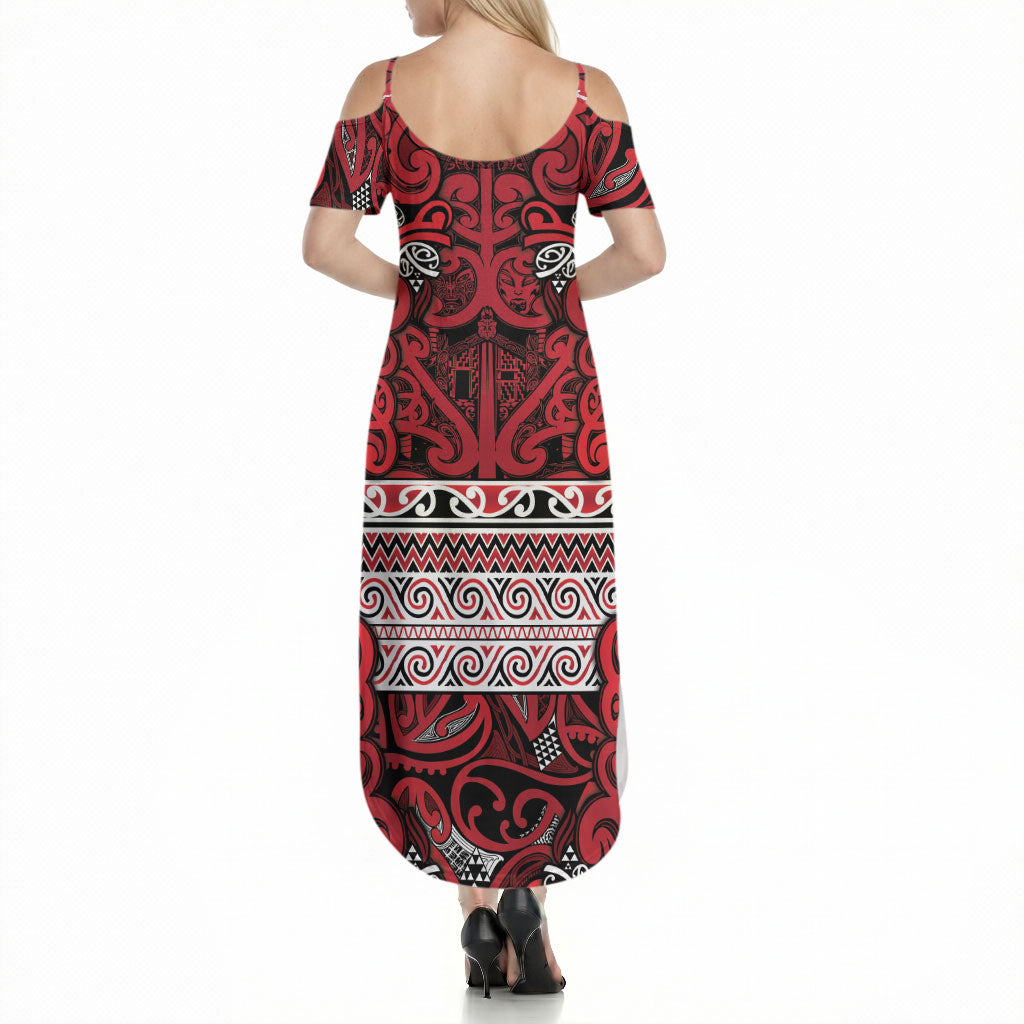 Aotearoa Iwi Ngati Kahungunu Summer Maxi Dress Maori Wharenui House Tribal Pattern