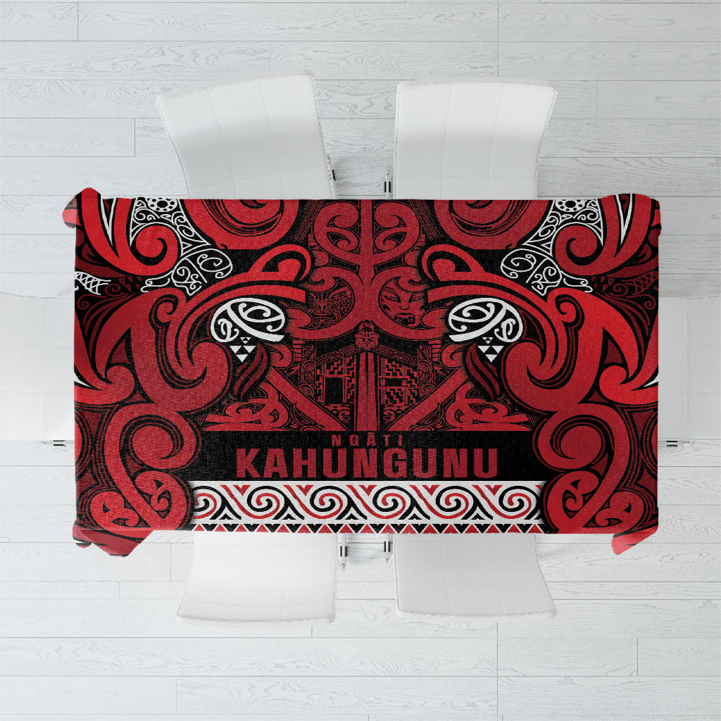 Aotearoa Iwi Ngati Kahungunu Tablecloth Maori Wharenui House Tribal Pattern LT9 Dark red - Polynesian Pride