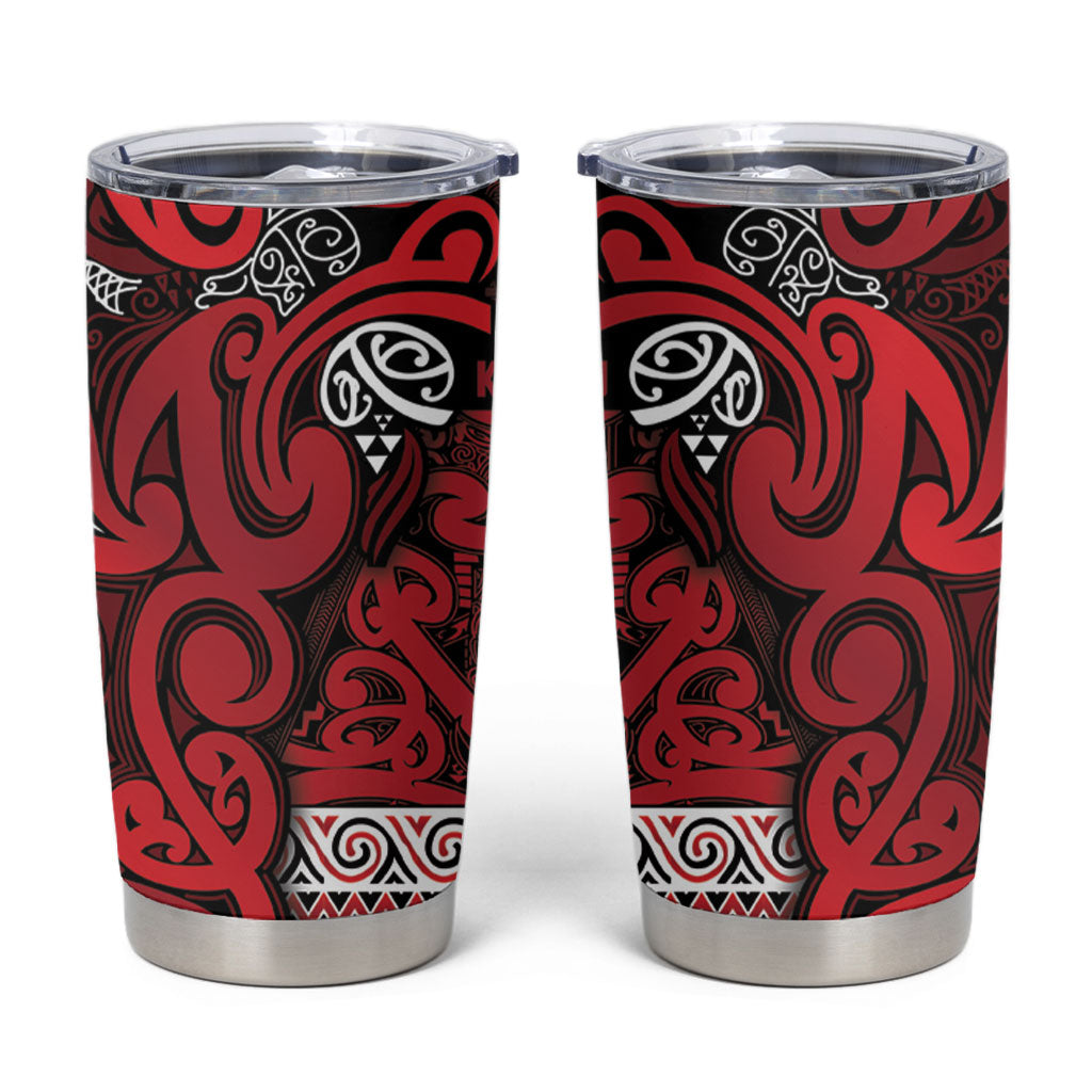 Aotearoa Iwi Ngati Kahungunu Tumbler Cup Maori Wharenui House Tribal Pattern