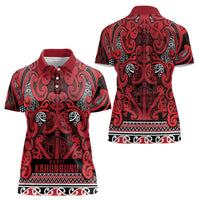 Aotearoa Iwi Ngati Kahungunu Women Polo Shirt Maori Wharenui House Tribal Pattern