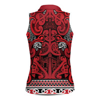 Aotearoa Iwi Ngati Kahungunu Women Sleeveless Polo Shirt Maori Wharenui House Tribal Pattern