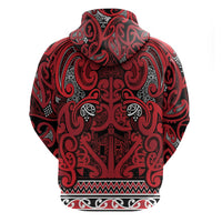 Aotearoa Iwi Ngati Kahungunu Zip Hoodie Maori Wharenui House Tribal Pattern