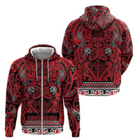 Aotearoa Iwi Ngati Kahungunu Zip Hoodie Maori Wharenui House Tribal Pattern
