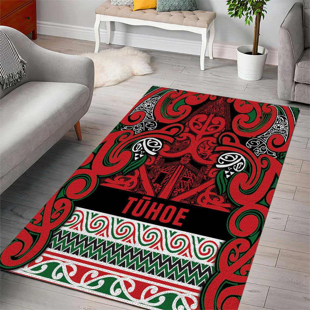 Aotearoa Iwi Tuhoe Area Rug Maori Wharenui House Tribal Pattern