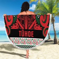 Aotearoa Iwi Tuhoe Beach Blanket Maori Wharenui House Tribal Pattern