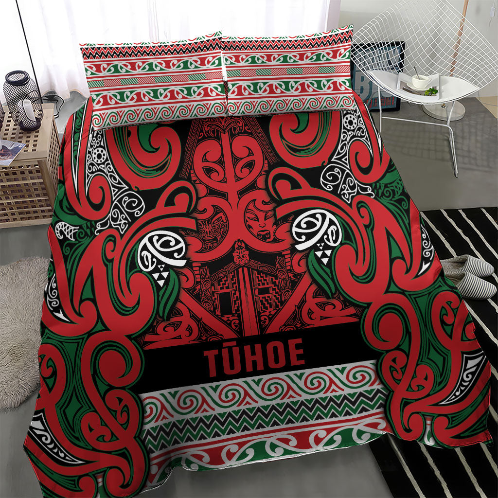 Aotearoa Iwi Tuhoe Bedding Set Maori Wharenui House Tribal Pattern