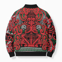 Aotearoa Iwi Tuhoe Bomber Puffer Jacket Maori Wharenui House Tribal Pattern