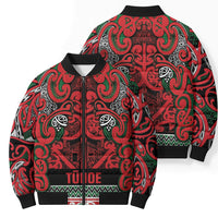 Aotearoa Iwi Tuhoe Bomber Puffer Jacket Maori Wharenui House Tribal Pattern