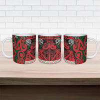 Aotearoa Iwi Tuhoe Ceramic Mug Maori Wharenui House Tribal Pattern