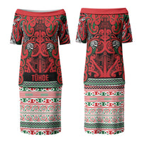 Aotearoa Iwi Tuhoe Couples Matching Puletasi and Long Sleeve Button Shirt Maori Wharenui House Tribal Pattern