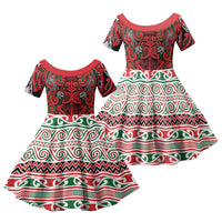 Aotearoa Iwi Tuhoe Family Matching Mermaid Dress and Hawaiian Shirt Maori Wharenui House Tribal Pattern