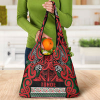 Aotearoa Iwi Tuhoe Grocery Bag Maori Wharenui House Tribal Pattern