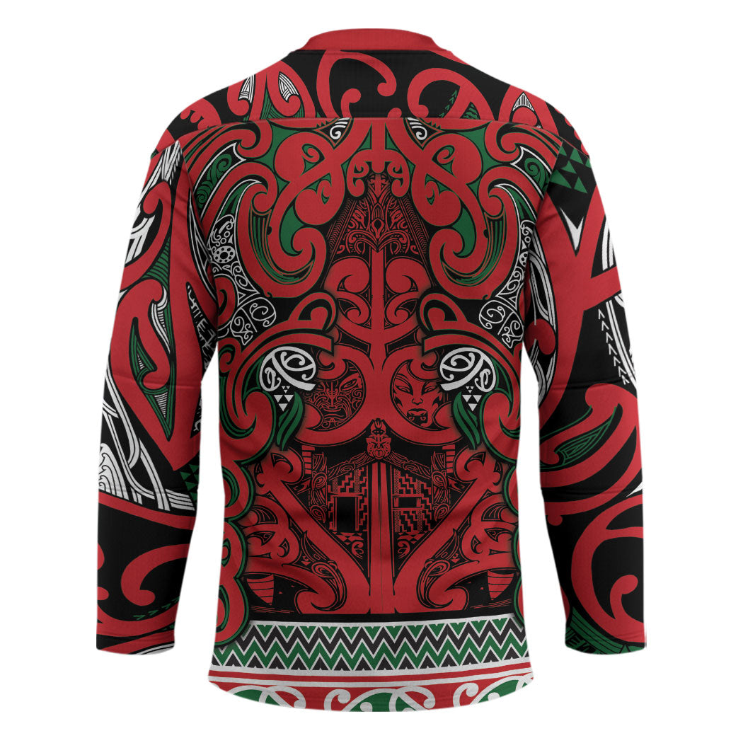 Aotearoa Iwi Tuhoe Hockey Jersey Maori Wharenui House Tribal Pattern