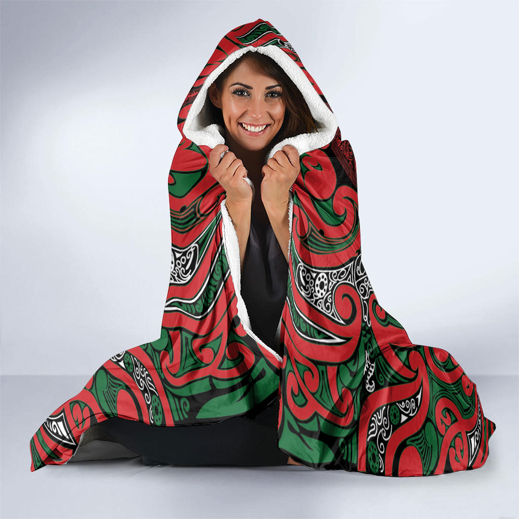Aotearoa Iwi Tuhoe Hooded Blanket Maori Wharenui House Tribal Pattern