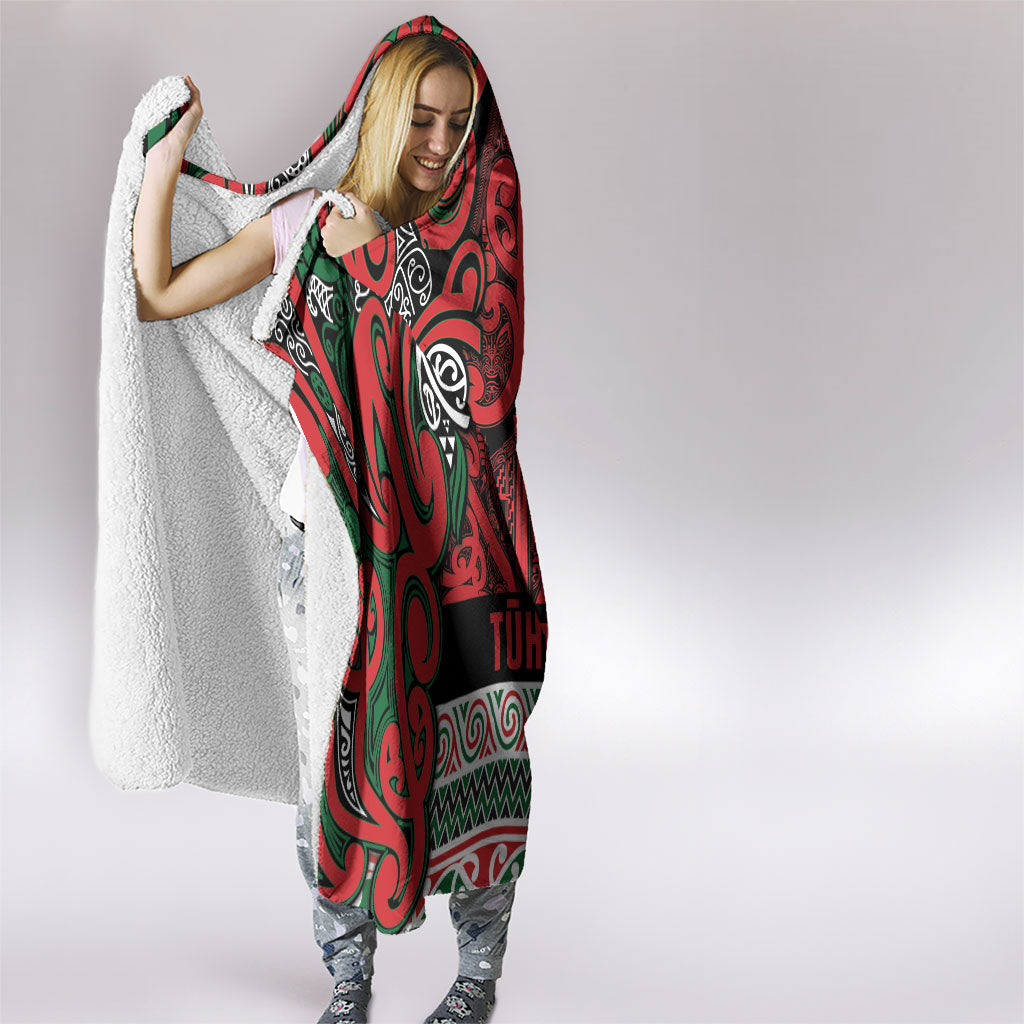 Aotearoa Iwi Tuhoe Hooded Blanket Maori Wharenui House Tribal Pattern