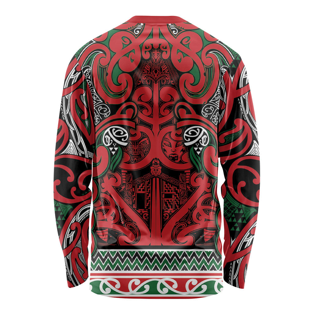 Aotearoa Iwi Tuhoe Long Sleeve Shirt Maori Wharenui House Tribal Pattern