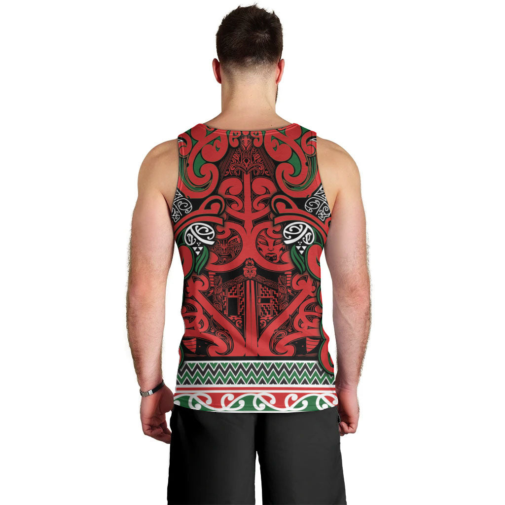 Aotearoa Iwi Tuhoe Men Tank Top Maori Wharenui House Tribal Pattern