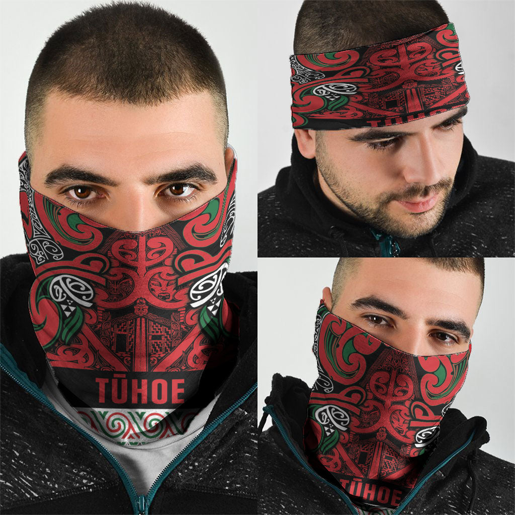 Aotearoa Iwi Tuhoe Neck Gaiter Maori Wharenui House Tribal Pattern