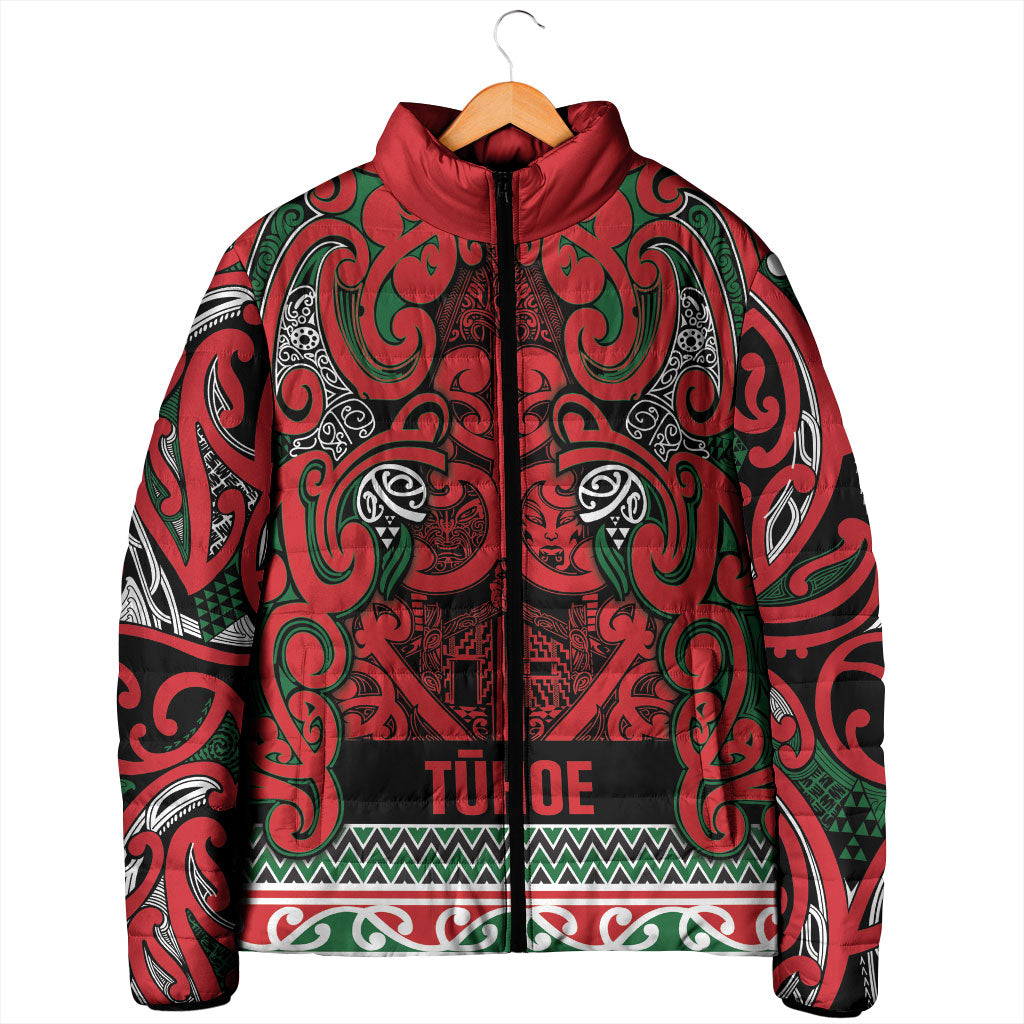 Aotearoa Iwi Tuhoe Padded Jacket Maori Wharenui House Tribal Pattern