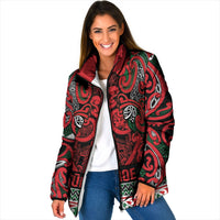 Aotearoa Iwi Tuhoe Padded Jacket Maori Wharenui House Tribal Pattern