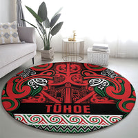 Aotearoa Iwi Tuhoe Round Carpet Maori Wharenui House Tribal Pattern