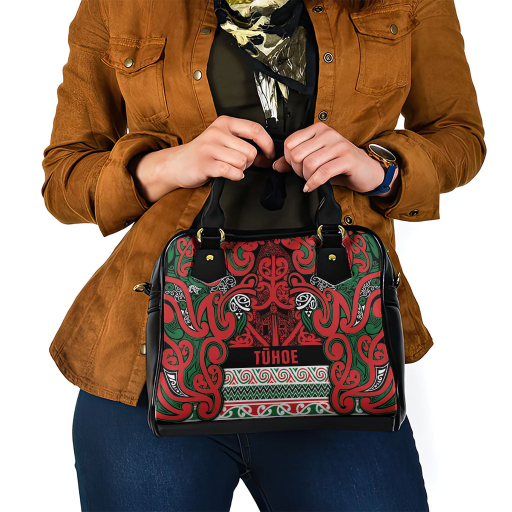 Aotearoa Iwi Tuhoe Shoulder Handbag Maori Wharenui House Tribal Pattern
