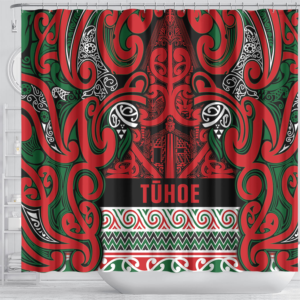 Aotearoa Iwi Tuhoe Shower Curtain Maori Wharenui House Tribal Pattern