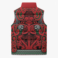 Aotearoa Iwi Tuhoe Sleeveless Puffer Jacket Maori Wharenui House Tribal Pattern